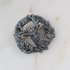 Vintage Deer Head Brooch