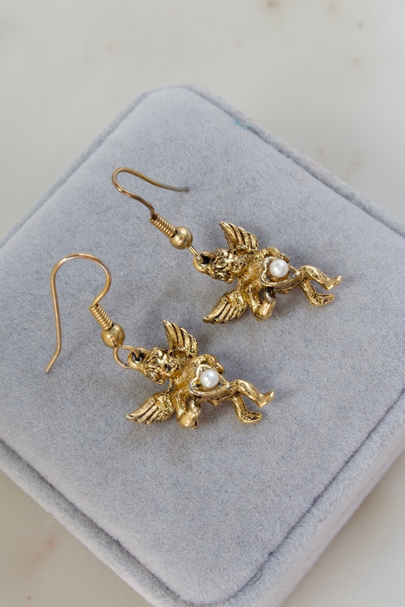 vintage guardian angel dangle - Gem
