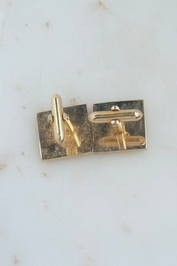 Vintage SWANK Mother of Pearl Cuff Links - Gold C… - image 10