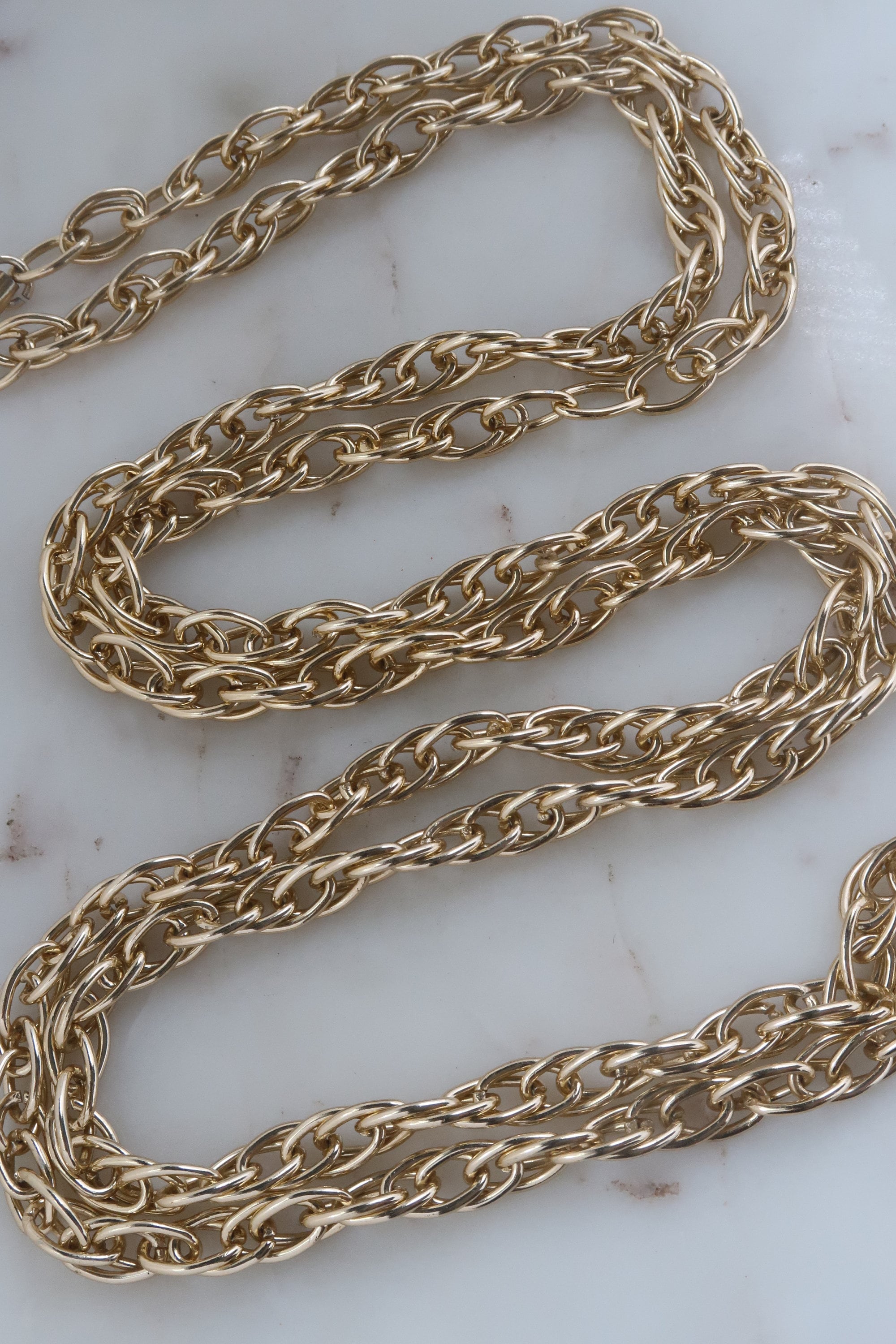 Vintage JAPAN Gold Chain Necklace Chain Link Necklace Statement