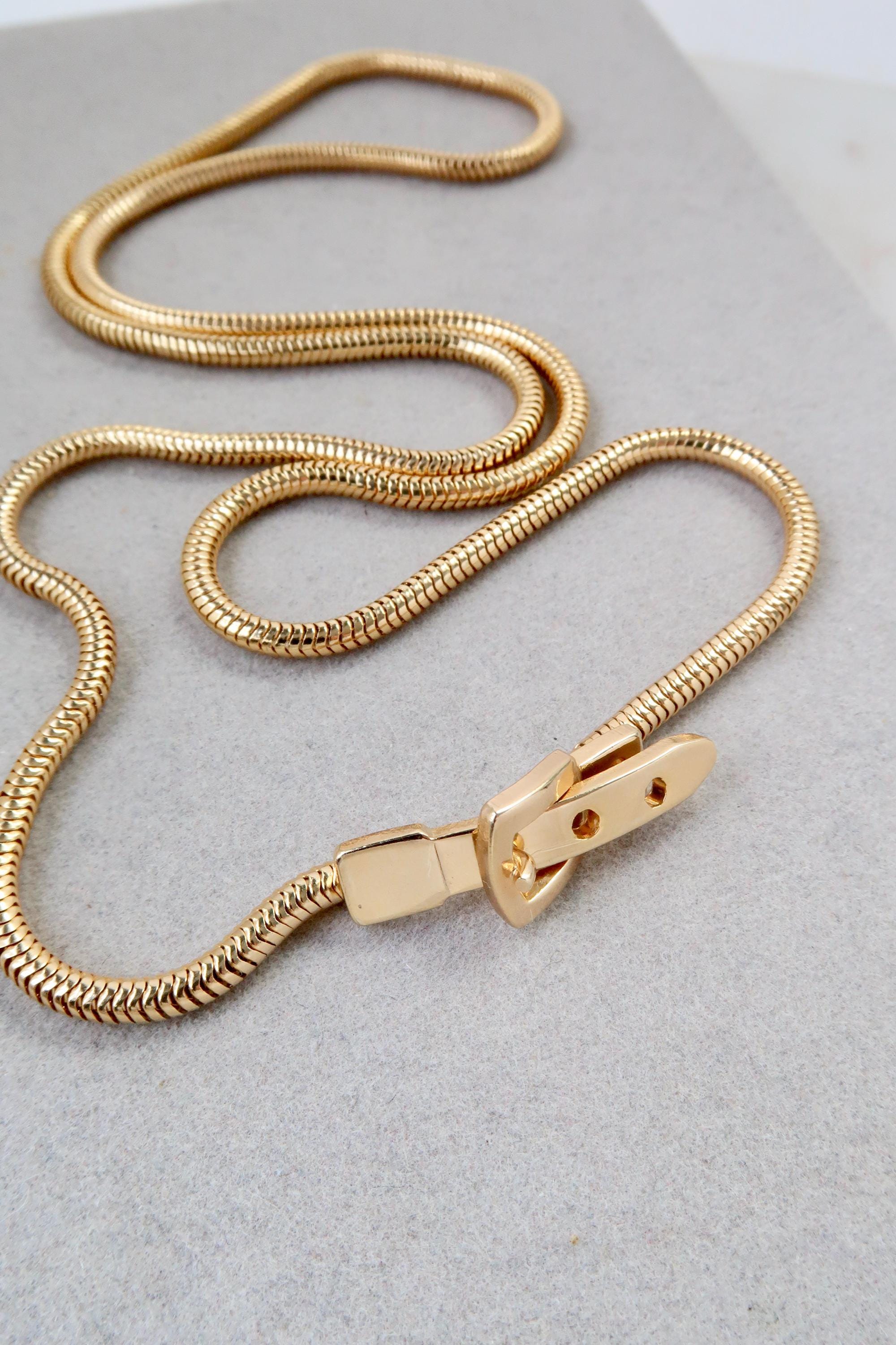 Vintage Snake Belt Necklace - Etsy