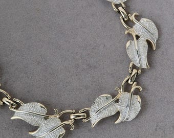 Vintage EMMONS EMJ Silver & Gold Leaf Link Necklace