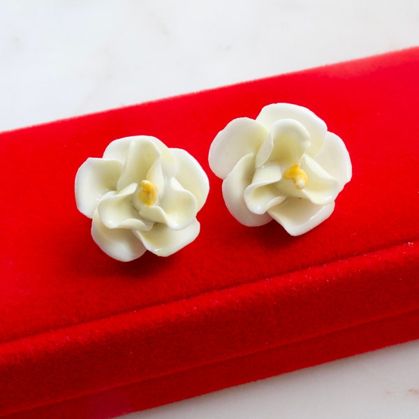 Porcelain Flower Earrings Etsy