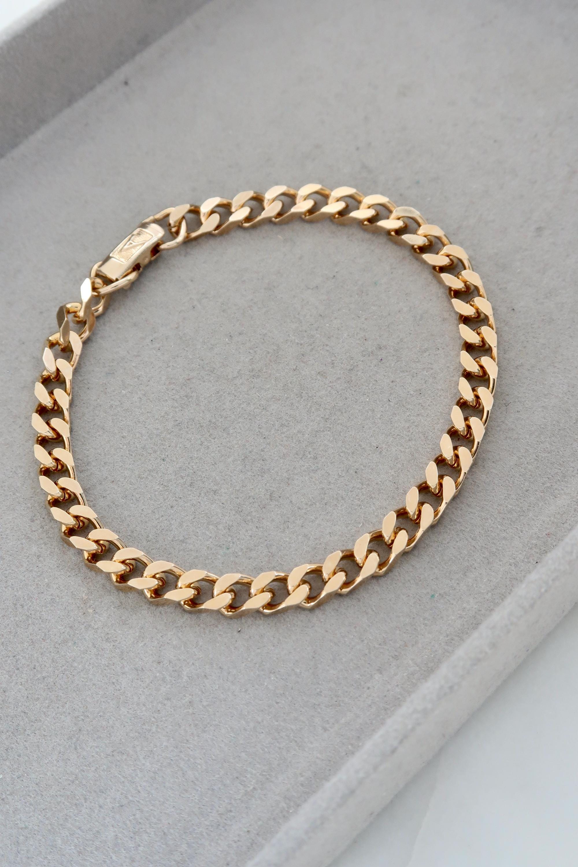 Vintage 1979 Artisan Gold Curb Chain Bracelet - Etsy