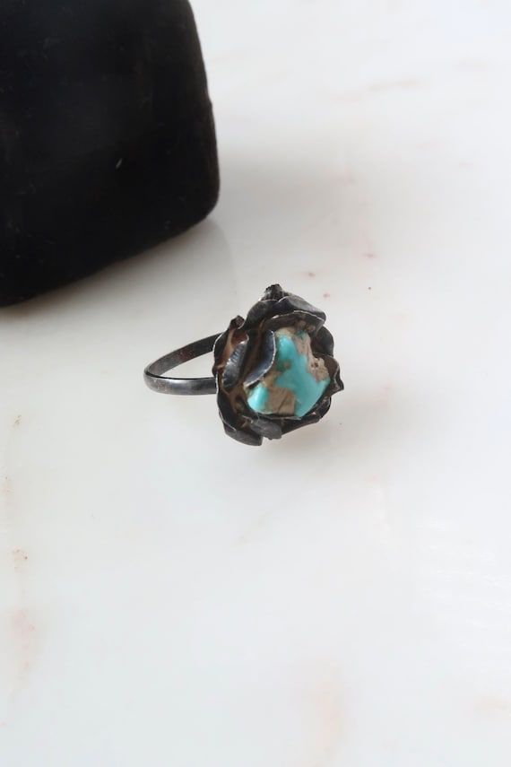 Vintage Sterling Silver Taxco Mexico Turquoise Flo