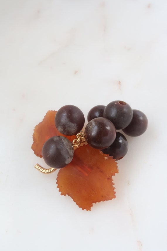 Vintage Grape Cluster Brooch - Grapes Pin - image 2