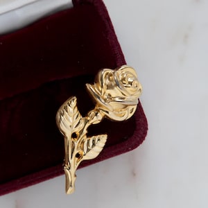 Vintage Gold Rose Brooch