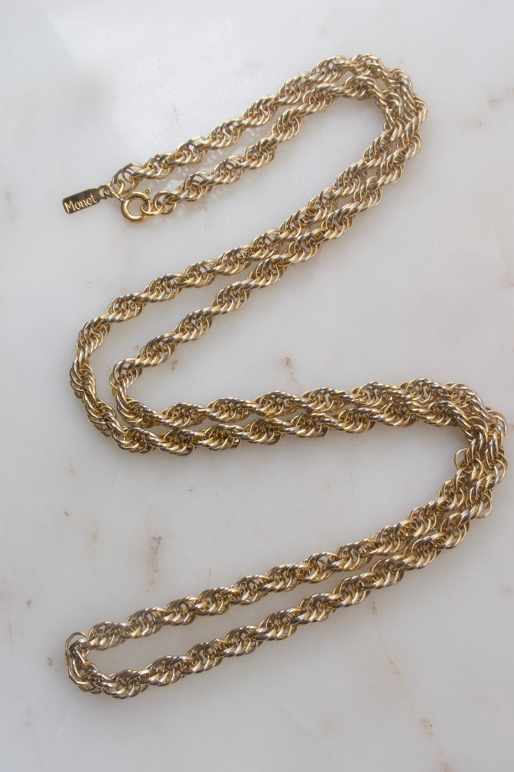 Vintage Monet Gold Chain Necklace - Etsy