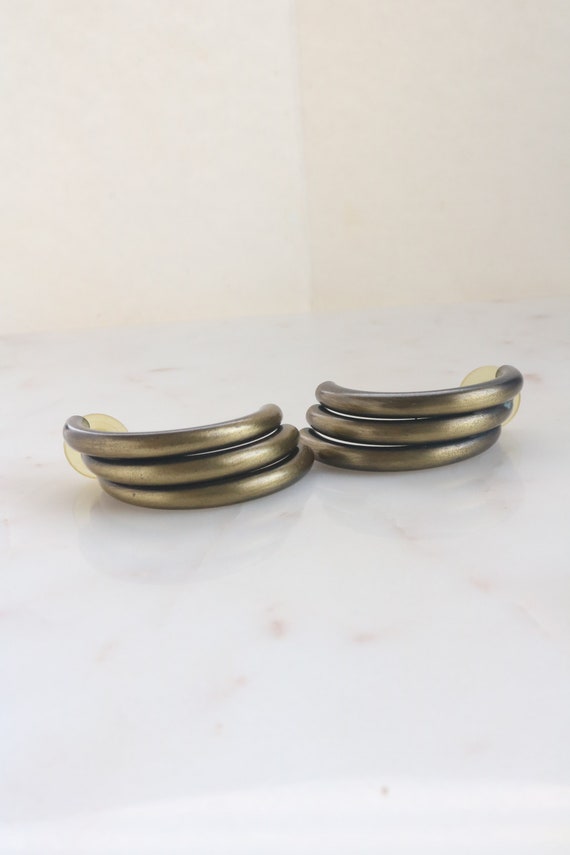 Vintage Tube Half Hoop Earrings - Dangle Hoop Earr