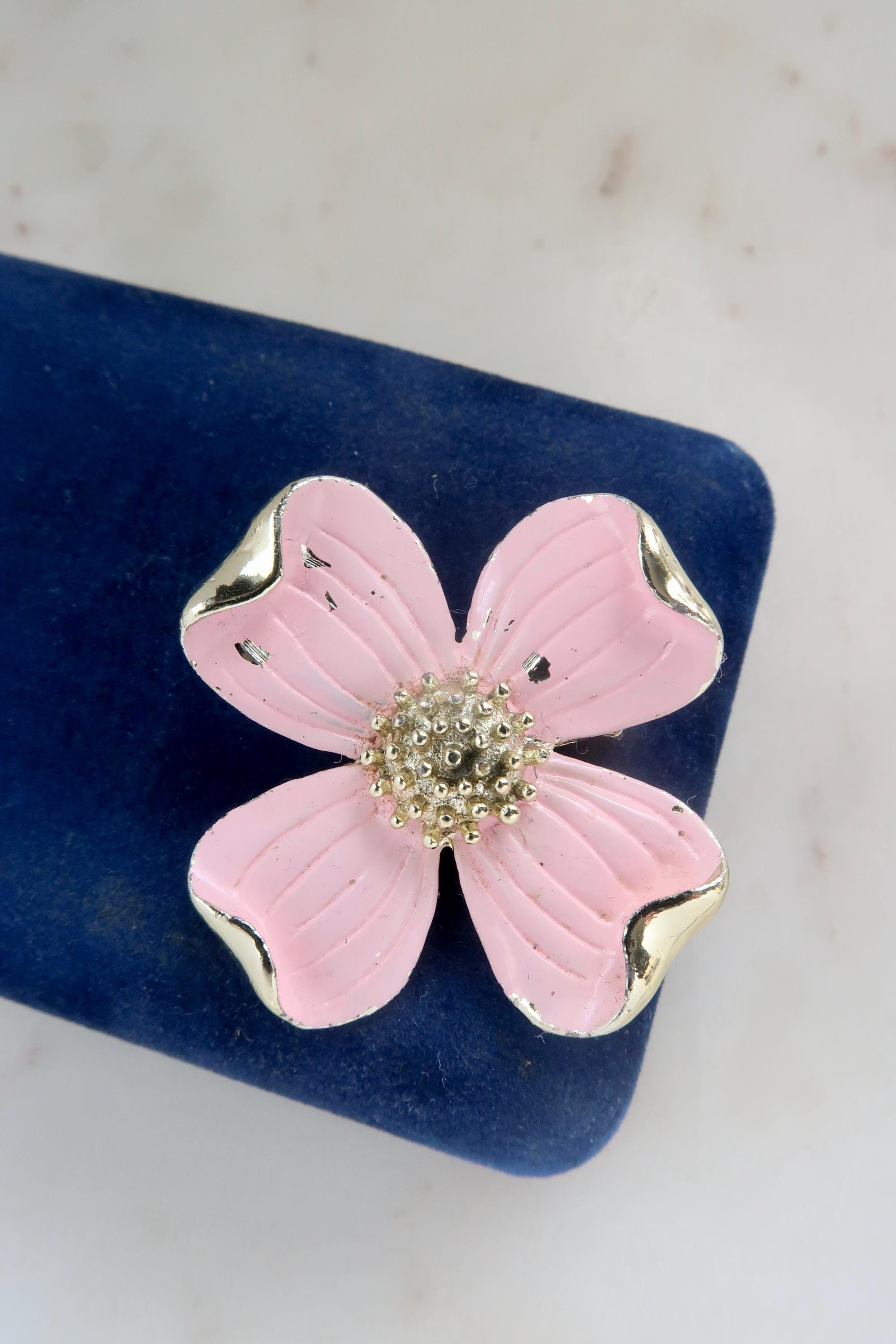 Vintage GERRY'S Pink Dogwood Flower Brooch Ireland