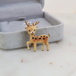 Vintage Made In Korea Deer Gold Brooch