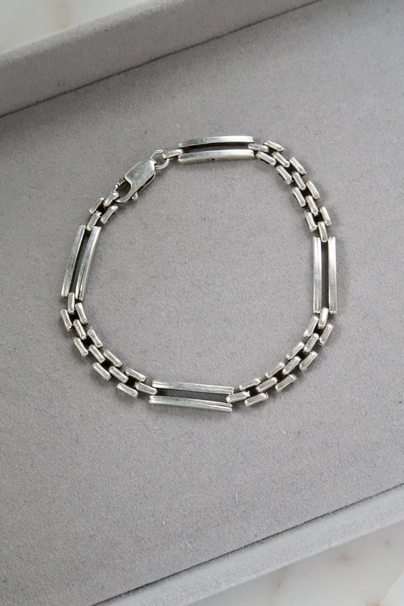 Vintage Sterling Silver Italy Chain Link Bracelet