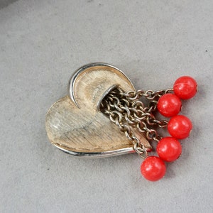 Vintage Gold Heart Brooch