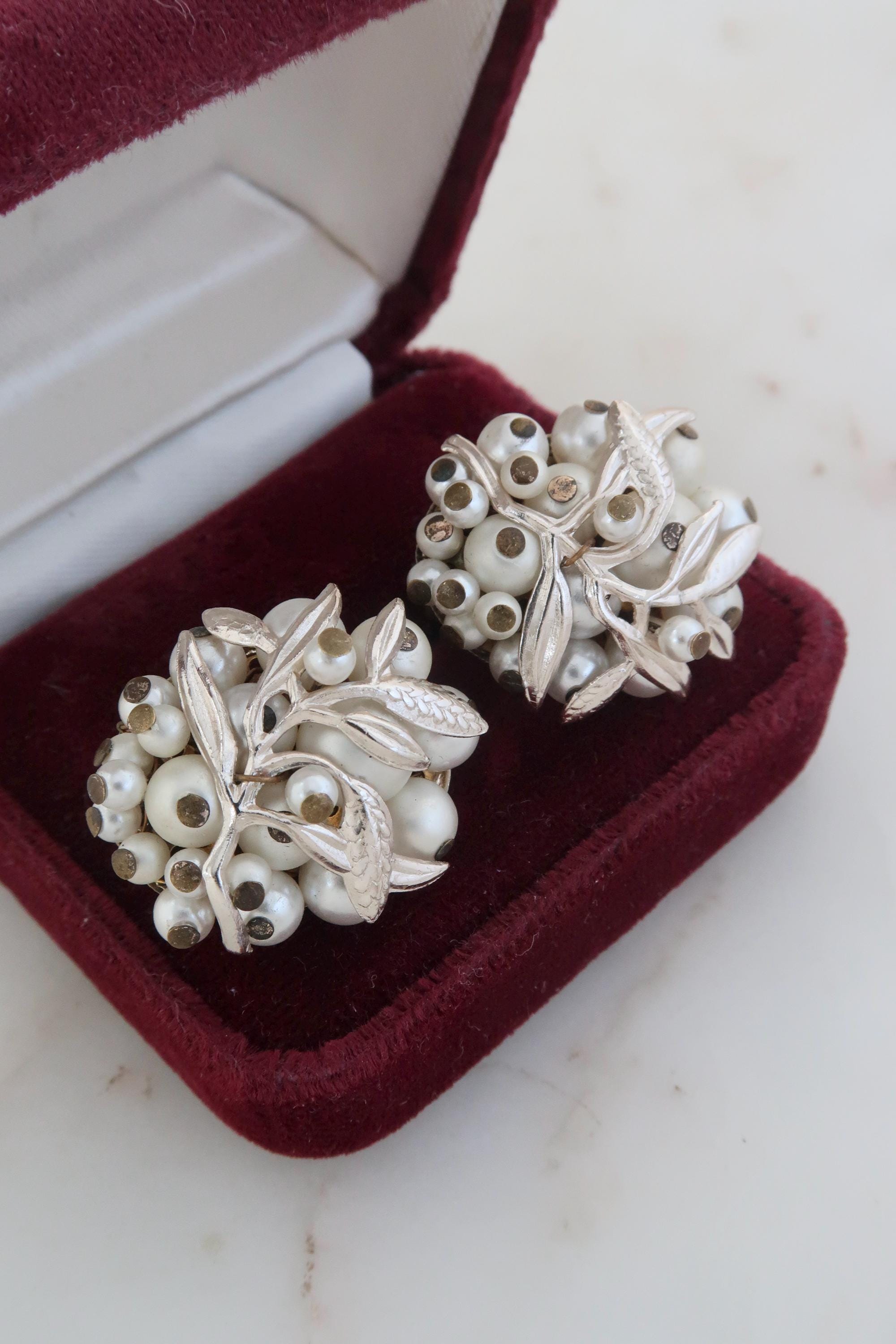 Vintage Earrings Japan Clip Pearl - Etsy