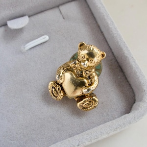 Vintage CAMCO Teddy Bear Holding a Heart Lapel Pin