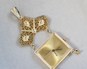 Vintage 1960s Phillipe Gereaux Incabloc 17 Jewels Watch Pendant