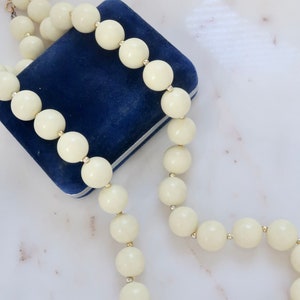 Vintage Yellow Beaded Necklace Ball Bead Necklace Statement Necklace