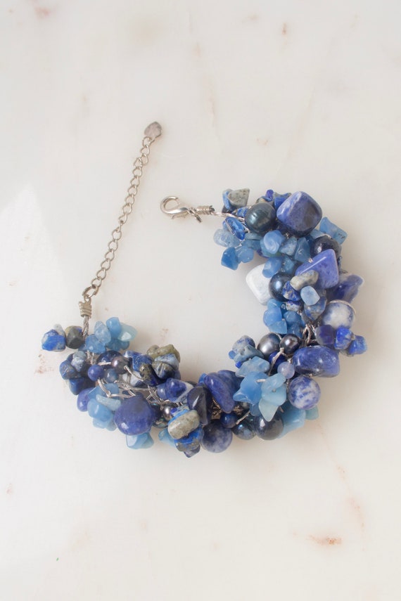 Sodalite Gemstones Bead Bracelet - image 1