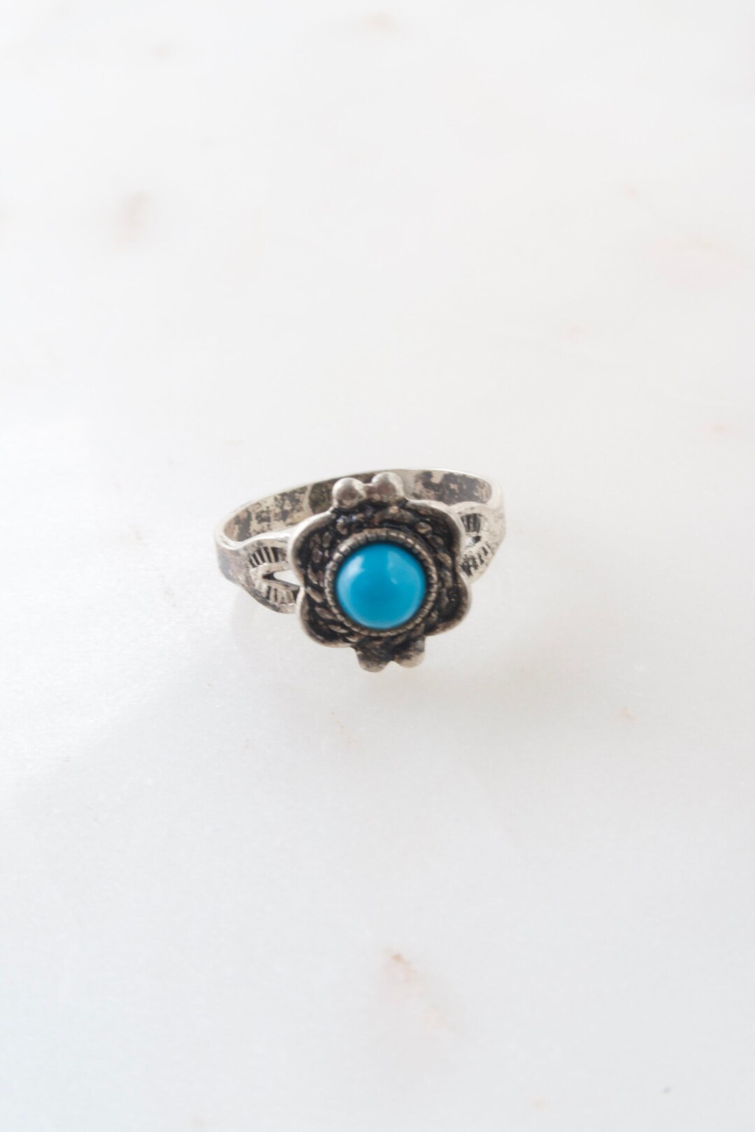 Vintage Sterling Silver ESPO Native American Turquoise Ring - Size 4.75 ...