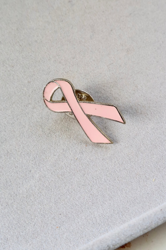 Vinta Pink Cancer Cure Ribbon Lapel Pine