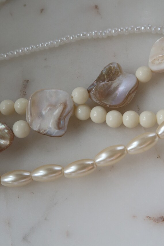 Vintage AVON SJ Mother OF Pearl Strand Necklace P… - image 6