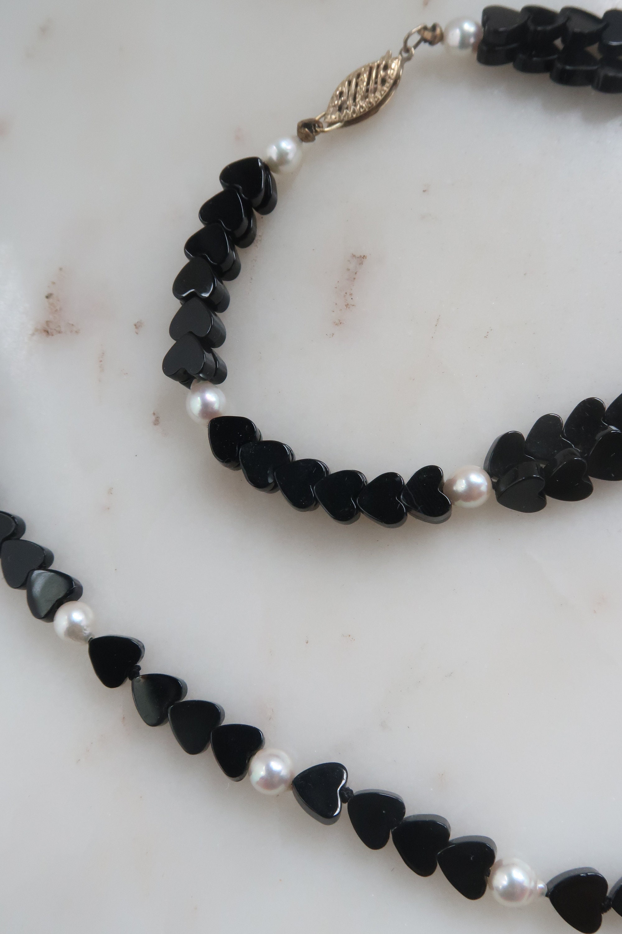 Collana Girocollo Donna in Onice Nera 13 mm, Pietra Naturale, Fatta a Mano, Chiusura a Ciambella