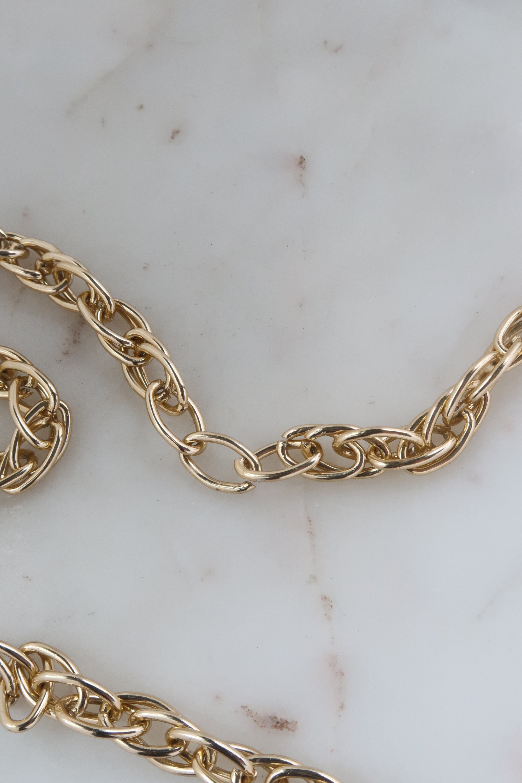Vintage JAPAN Gold Chain Necklace Chain Link Necklace Statement 