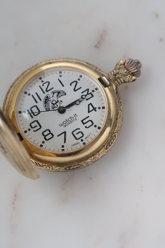 NEW,Vintage Gold Pocket Watch with Intricate Detailing Japan Movment Diameter:2\