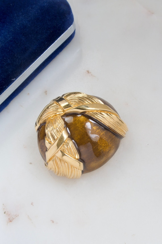 Broche Barre Moderniste Nina Ricci - Strass Et Ton Argent - Fabriquée Au Canada