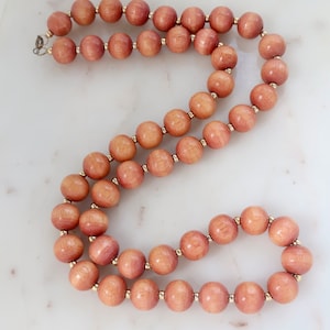 Vintage Wooden Beaded Necklace Wood Bead Necklace Wood Necklace 30" Bead Necklace