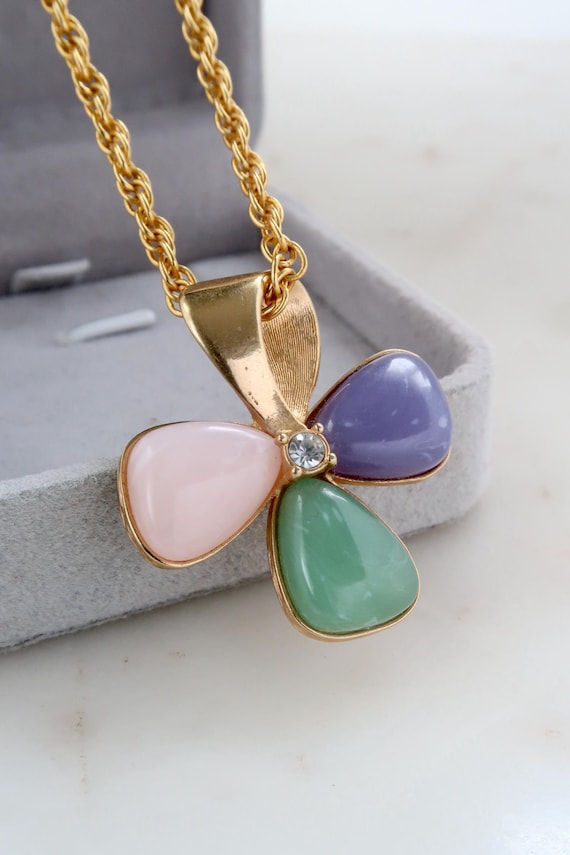 Vintage 1982 AVON Tourmaline Impressions Pendant Necklace