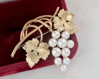 パール ぶどうの房 ブローチ
