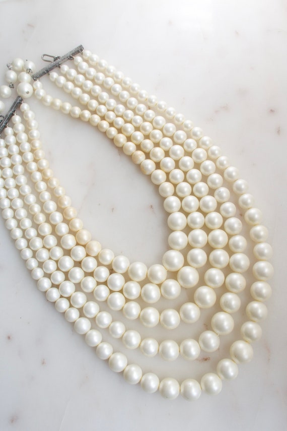 Vintage Multi Strand Pearl Necklace - Etsy