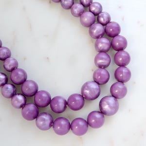 Vintage Multi Strand Purple Beaded Necklace