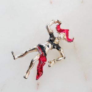 Vintage Gold Dancing Women Brooch