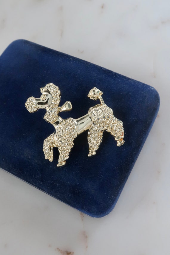 Vintage Poodle Dog Brooch Gold Poodle Pin Gift Bro