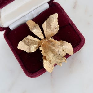 Vintage Gold Orchidee Brosche