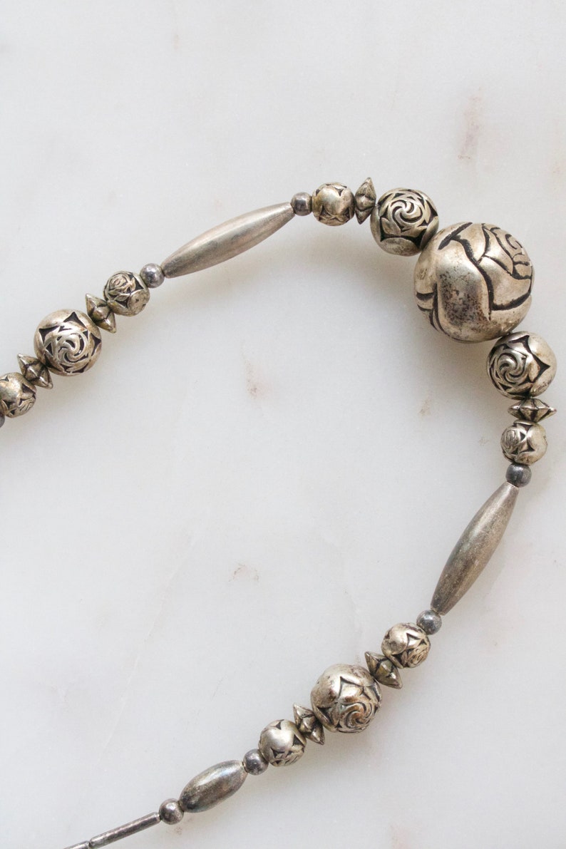 Vintage Silver Bead Necklace