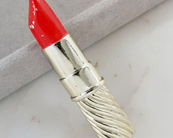 Vintage Red Lipstick Brooch
