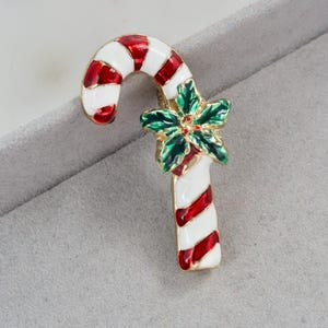 Vintage Candy Cane Christmas Brooch