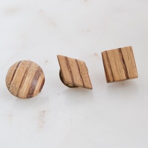 Vintage Geometric Wood Lapel Pins
