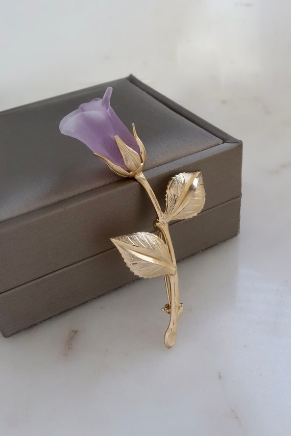 Vintage Purple Rose Gold Brooch