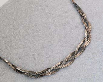 Halsband i flätat sterlingsilver i vintagestil