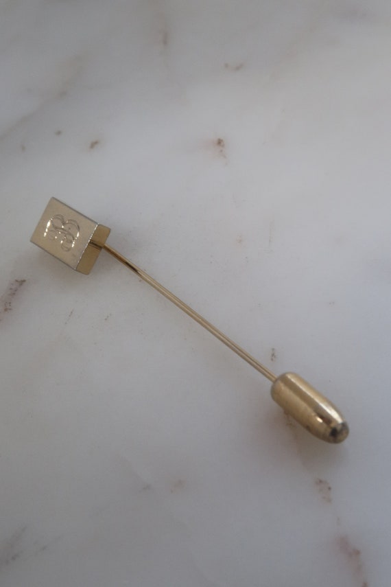 Vintage Gold B Stick Pin Initial B Pin Letter B P… - image 7