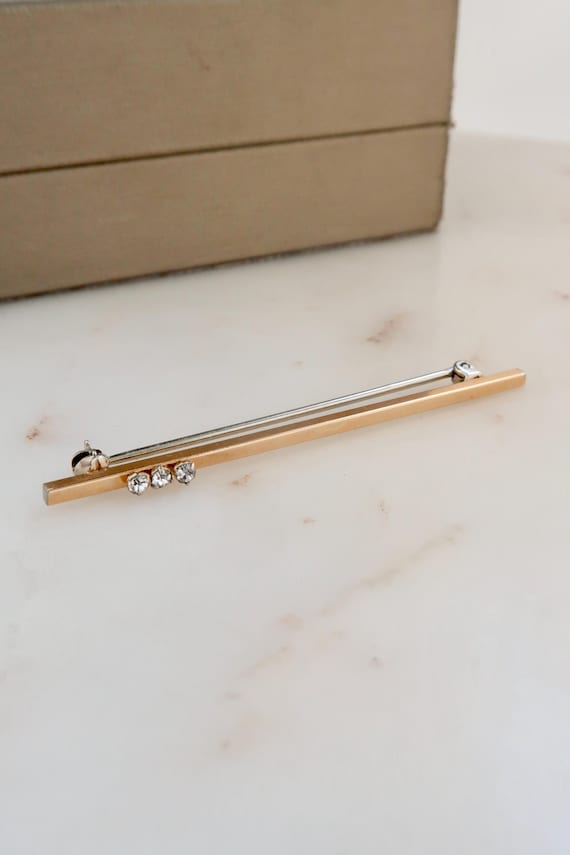 Vintage KREMENTZ 14kt Gold Overlay Gold Bar Brooch