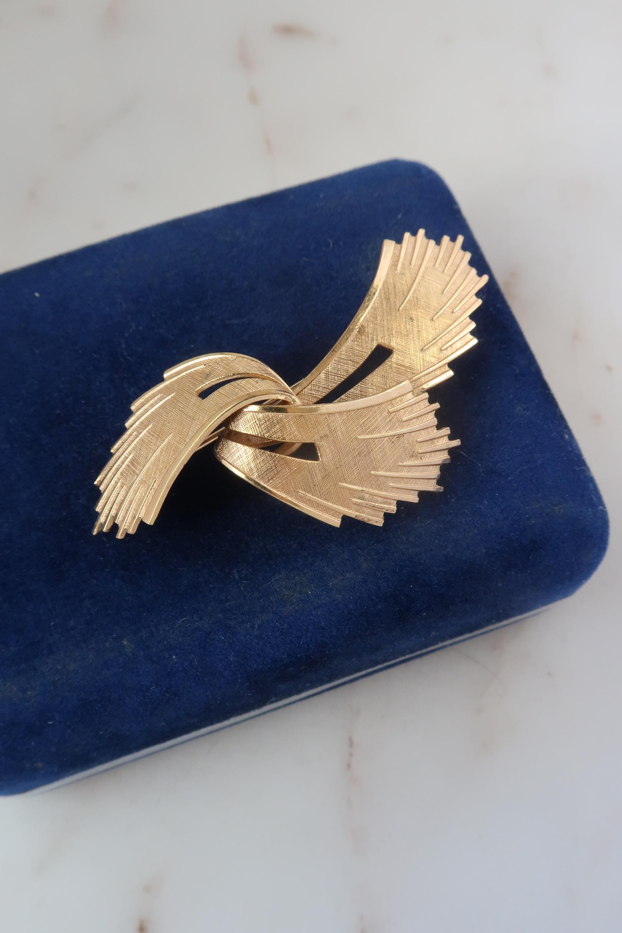 Vintage 1/80 18kt RGP Gold Germany Ribbon Brooch - Etsy