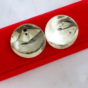 Vintage Gold Round Disc Earrings