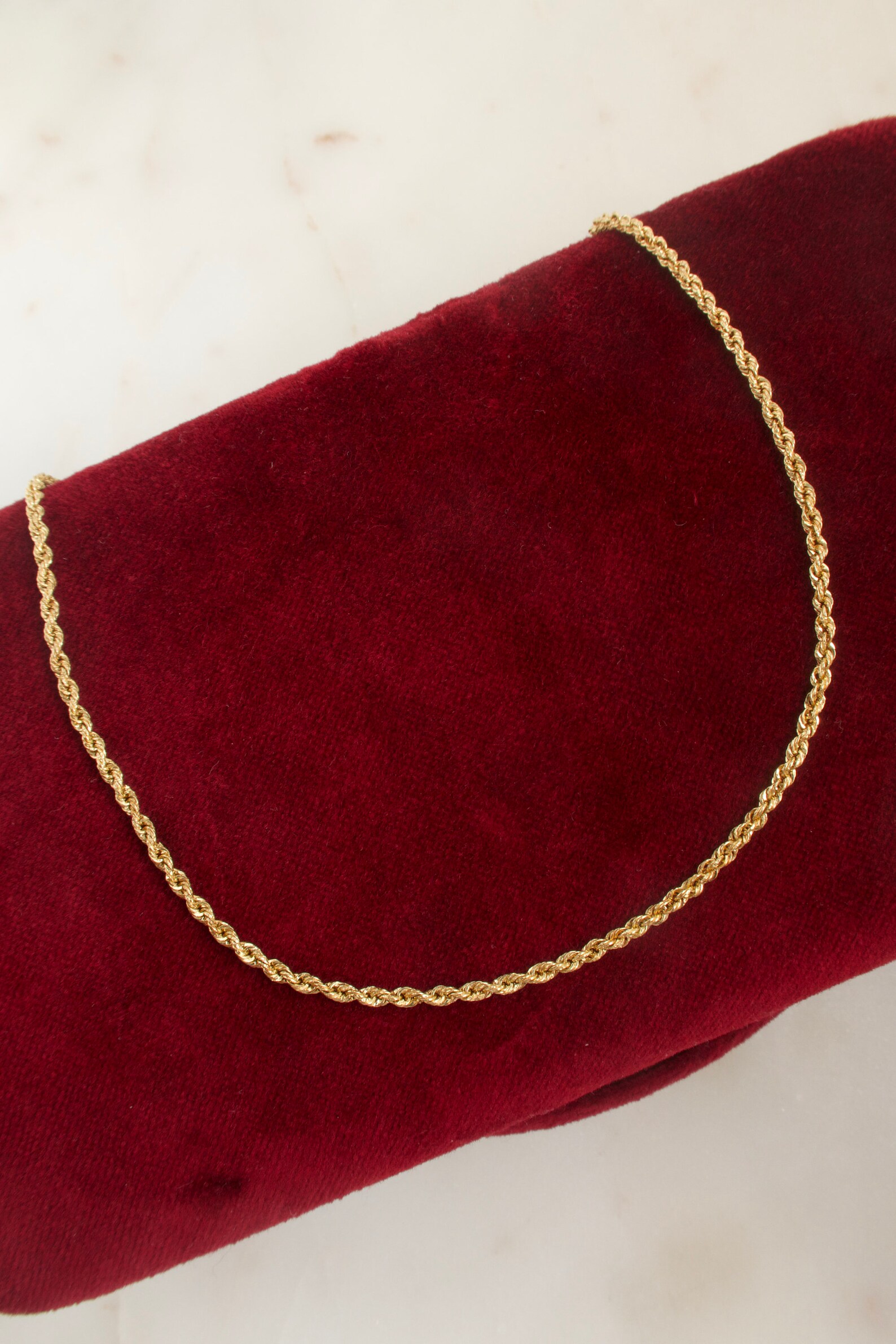 18K Solid Gold Chain Necklace Etsy