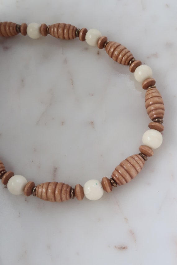 Vintage Wooden Bead Necklace - image 8
