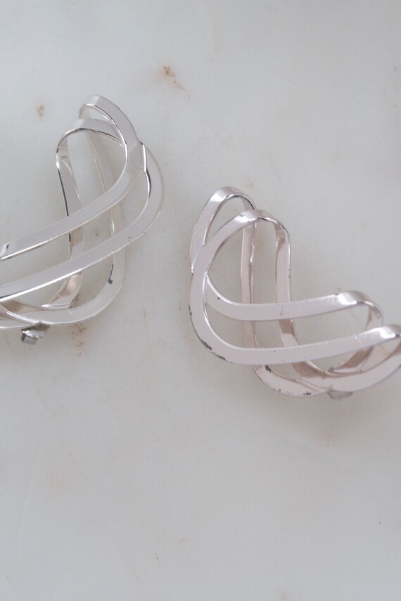 Vintage 1986 Avon Silver Dangle Earrings - Statem… - image 4